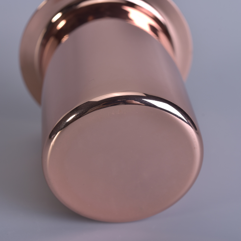 Rose gold metal candle holder