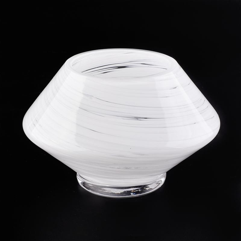 white glass candle jar unique shape