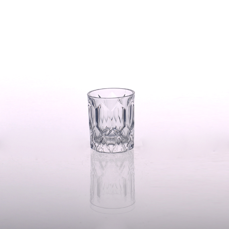 Luxury rock whisky glass with embossed pattern 