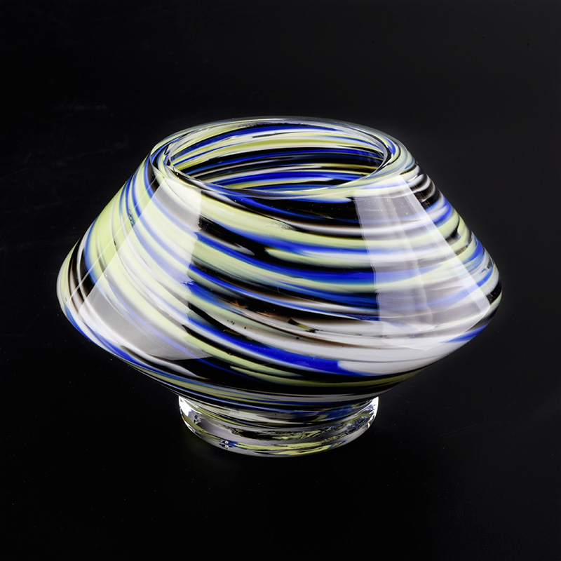 glossy colorful glass candle holder