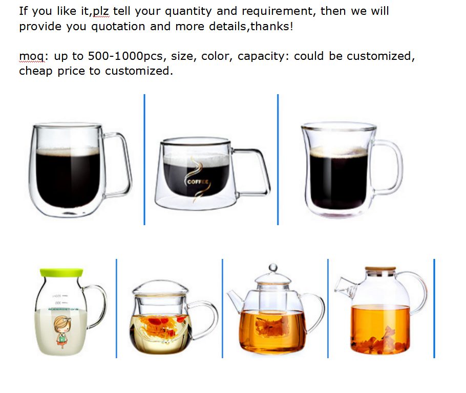 200ml Wholesale Borosilicate Glass Coffee Cups with Handle