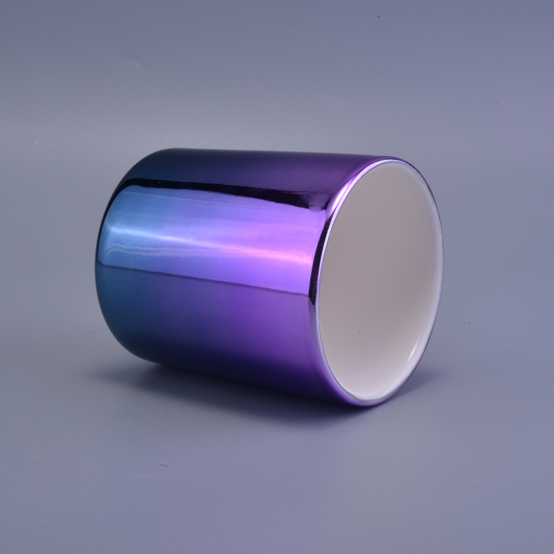 blue and purple gradient cylinder ceramic jar for candles