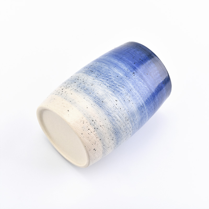 280ml transmutation glaze starry blue cylinder ceramic candle holder