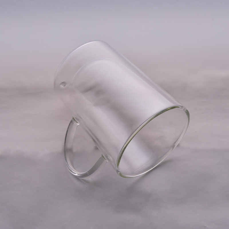 Double-wall glass drinking mug