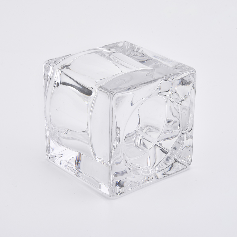 40ml Clear Glass Candle Holder with Thick Wall in Square Shape Home Decor Wholesales