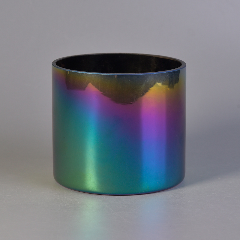 multicoloured plating glass candle holder