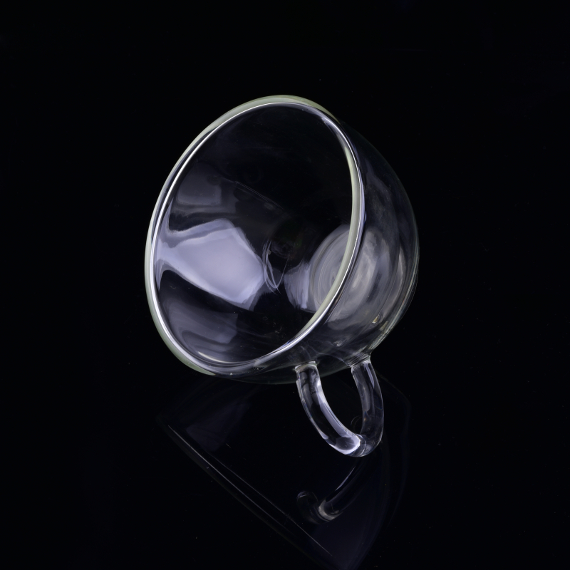 Clear Double Wall Thermal Insulated Cup with Handle