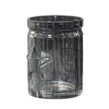 Starfish embossed gray electroplate glass candle holder popular in America 