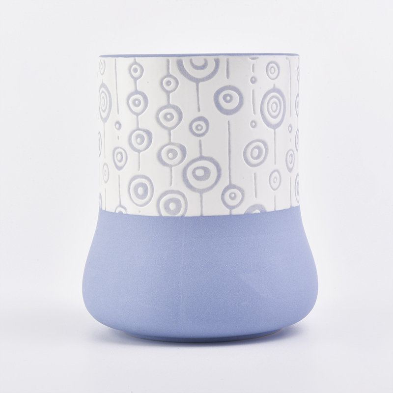 modern stylish blue ceramic jar