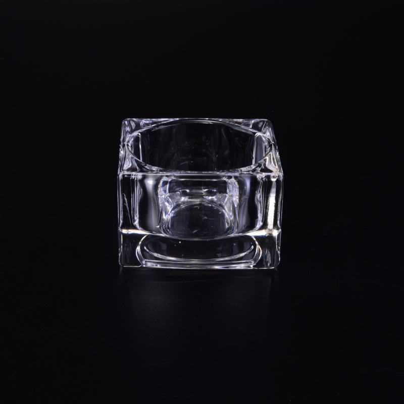 Shot tealight square glass candle holder