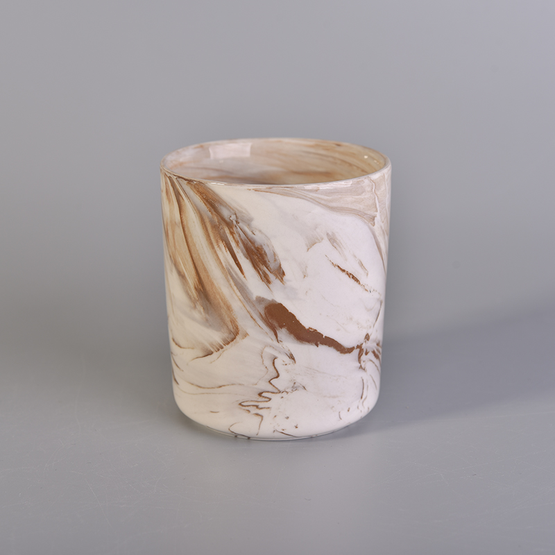 Marble Pattern Ceramic Candle Holder Popular in Market