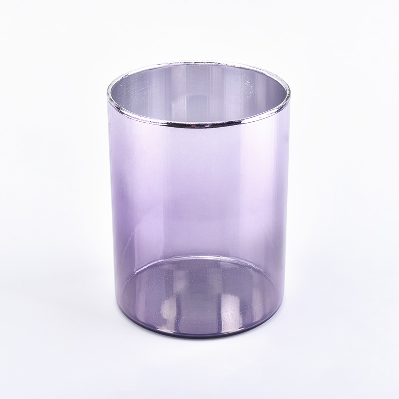 Light weight ion plating purple glass candle holder