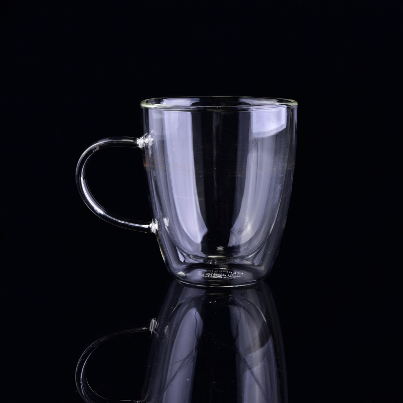 Double wall glass tea mug 