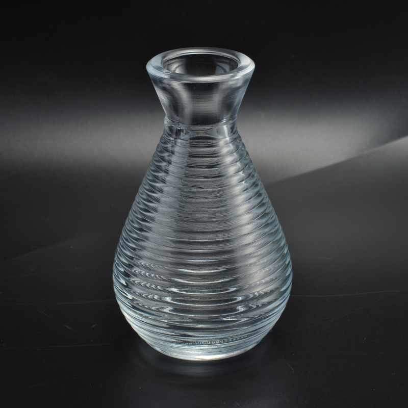 Drop shaped cross stripe oil glass bottle aroma bottle