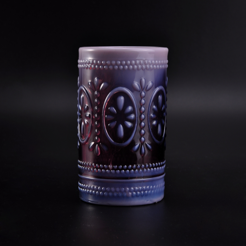 270ml albescent mutation gradient purple cylindric candle holder