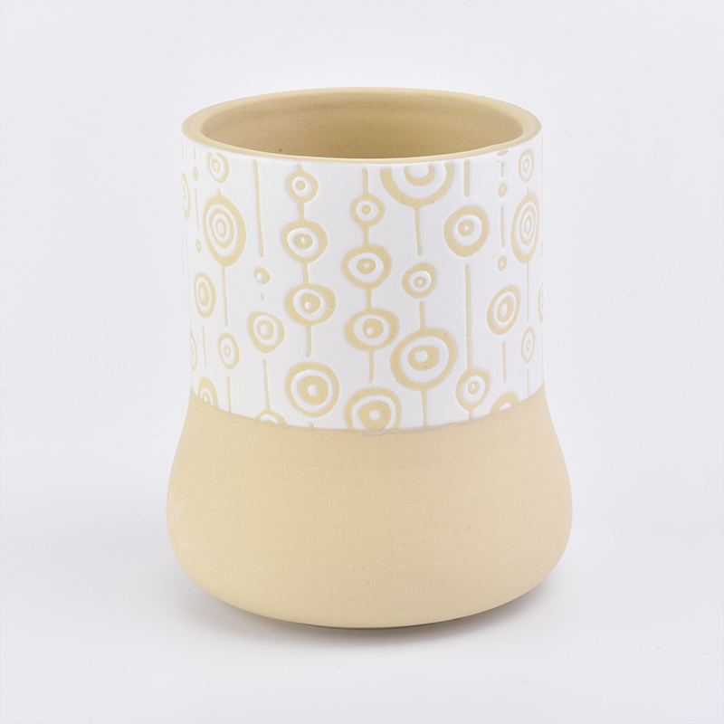 Yellow ceramic candle holder for home decor