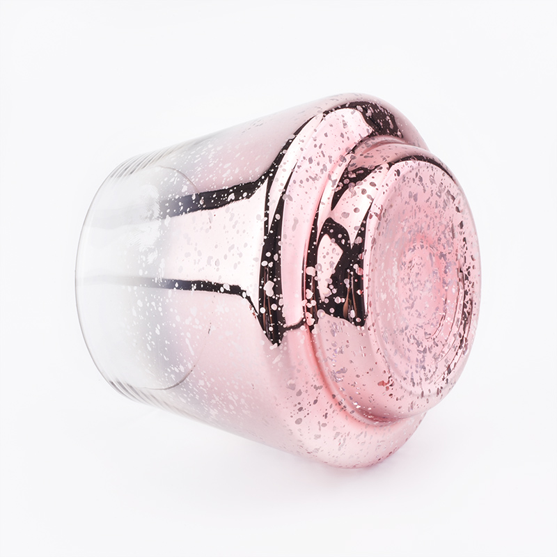 luxury glass candle jar mercury effect