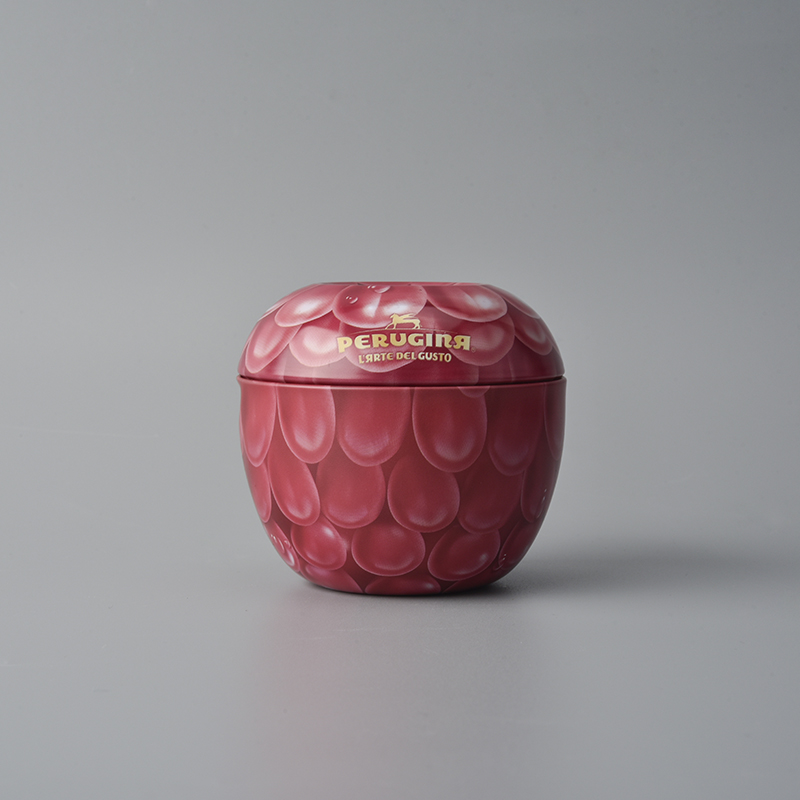 Apple shape Tin box candle jar with lid popular decoration customized pattern design 