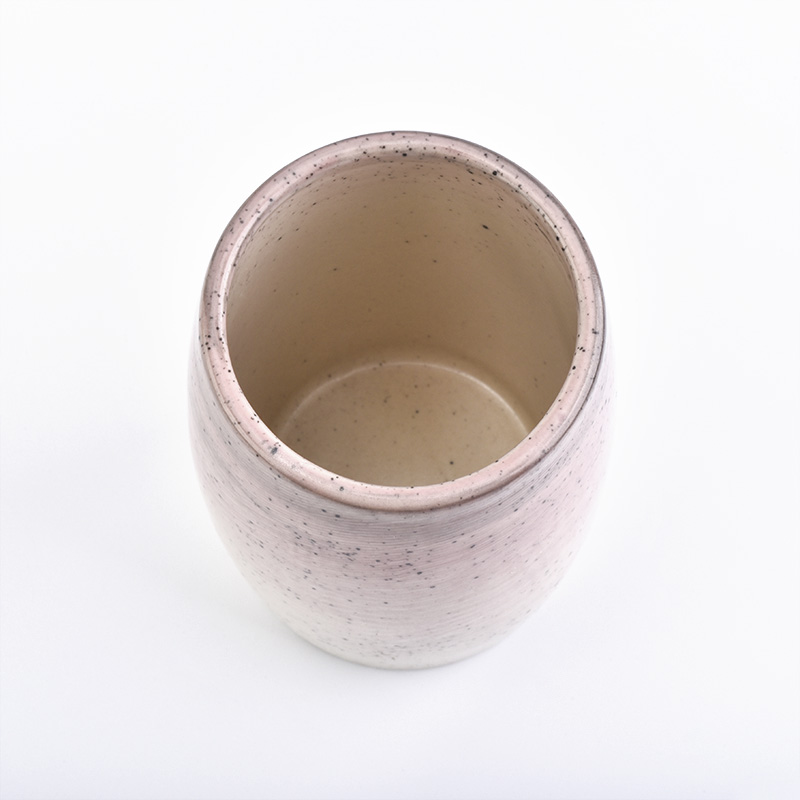 280ml transmutation glaze pink tan-pointed pattern ceramic candle holder