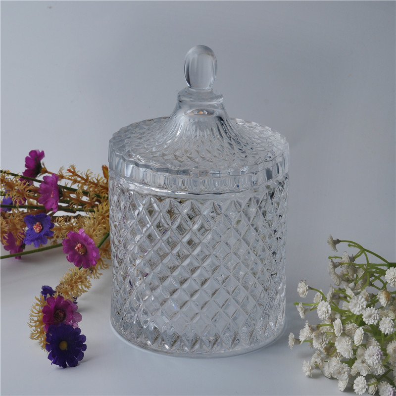 diamond pattern tealight candle holder with lid