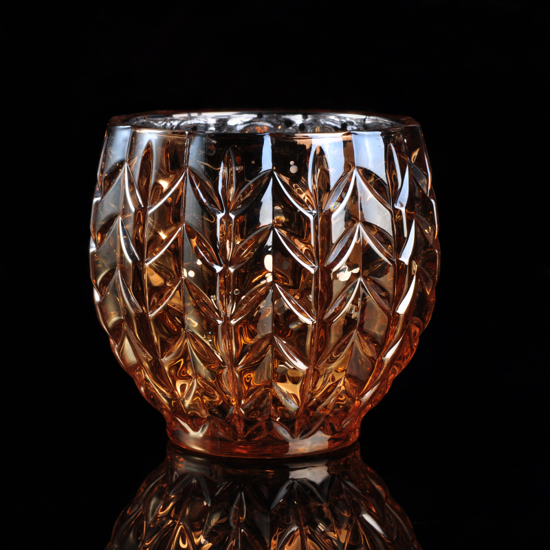 315ml amber ion- electroplating twinkling candle holder