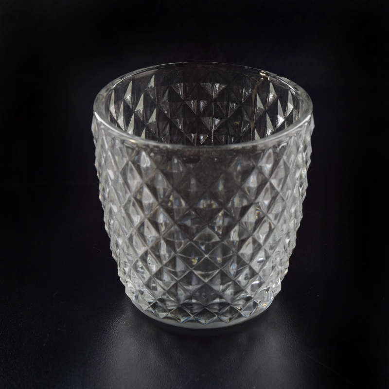 Diamand glass votive candle holder