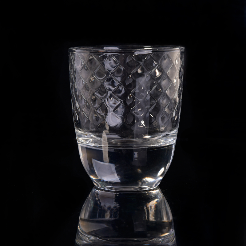 Heavy Bottom Woven Pattern Glass Cup