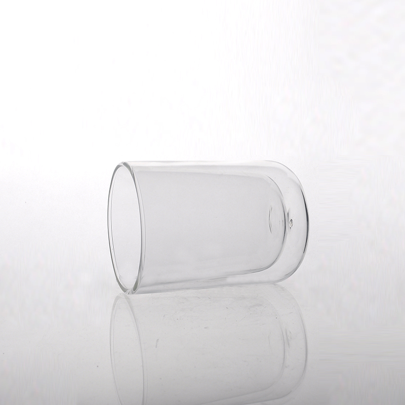 Clear double wall insulated glass cup  