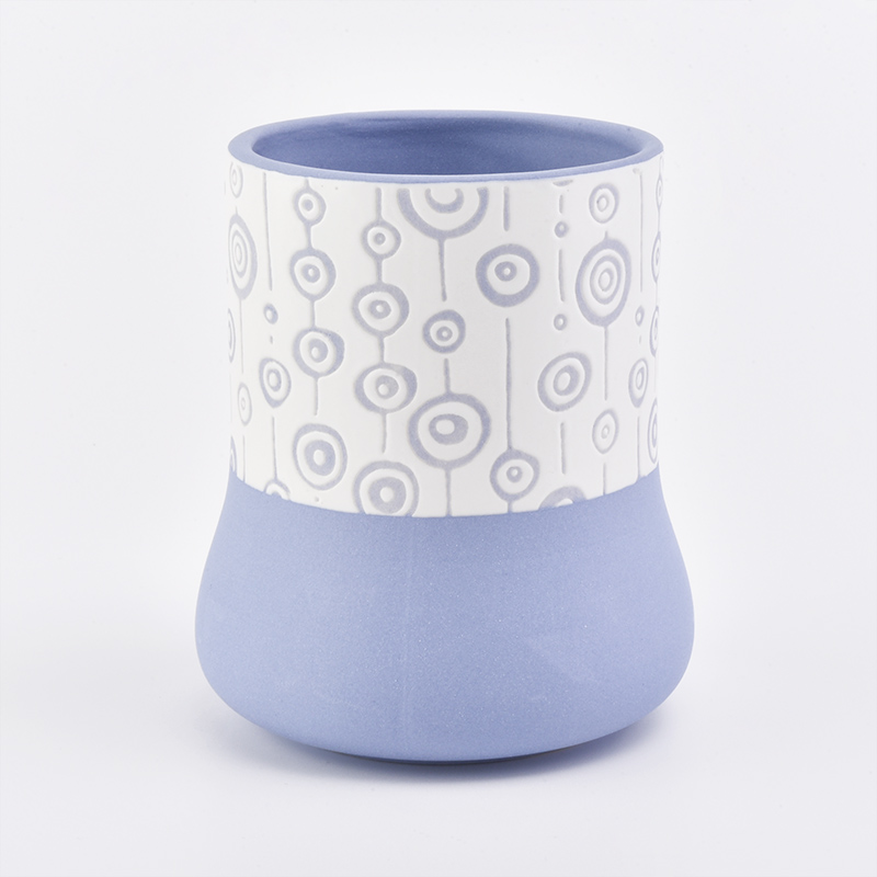 modern stylish blue ceramic jar