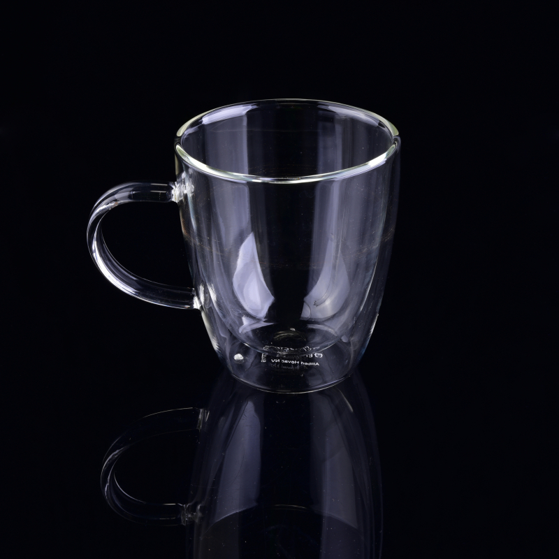 Double wall glass tea mug 