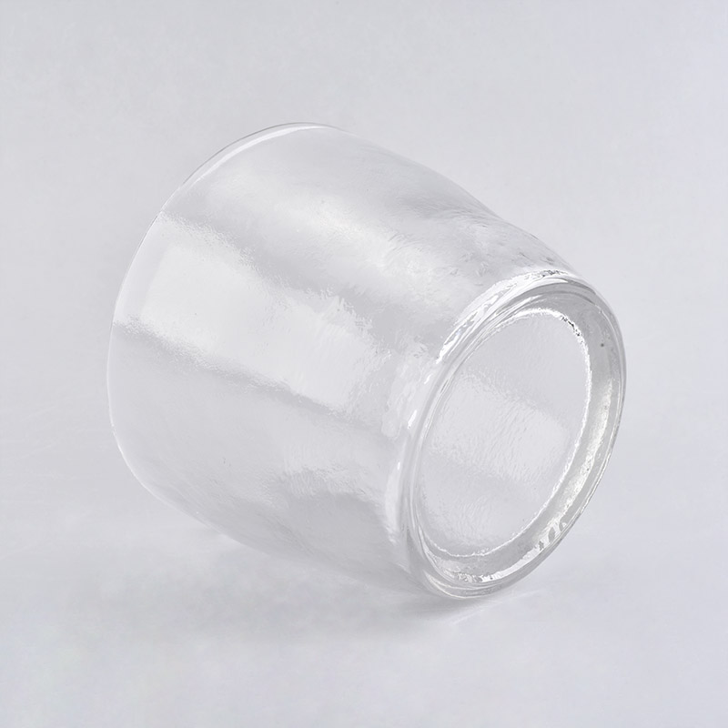 Transparent large capacity glass candle vessel 