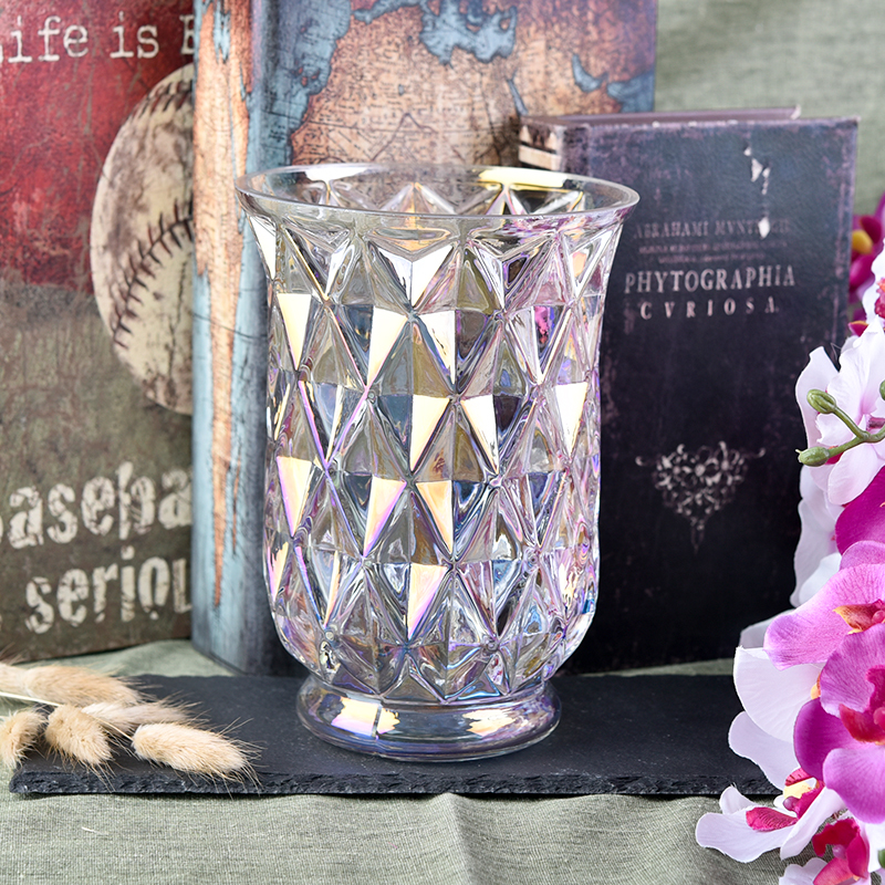 Colorful Diamond Glass Candle Holder