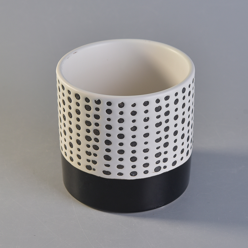 580ml spotted black base ceramic candle holder