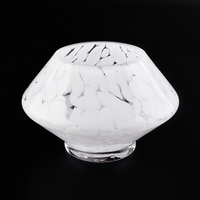 white glass candle jar unique shape