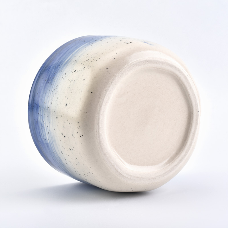 495ml transmutation glaze starry blue ceramic candle jar