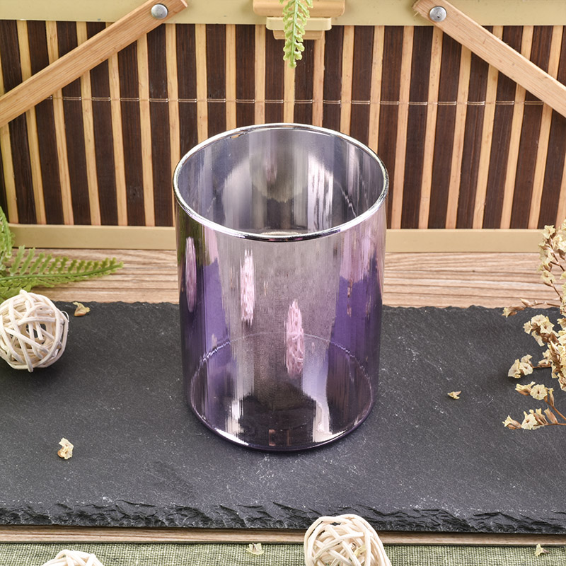 Light weight ion plating purple glass candle holder