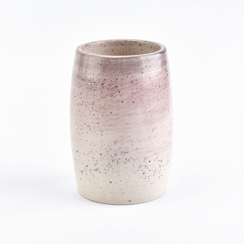 280ml transmutation glaze pink tan-pointed pattern ceramic candle holder