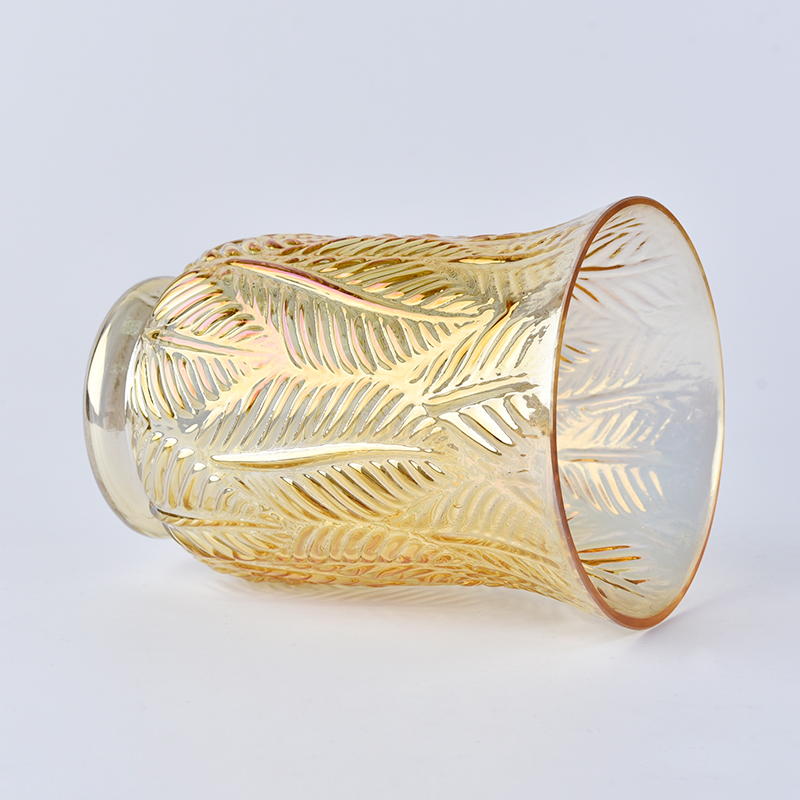 Amber penniform ion plating glasscandle holder