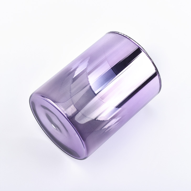 Light weight ion plating purple glass candle holder