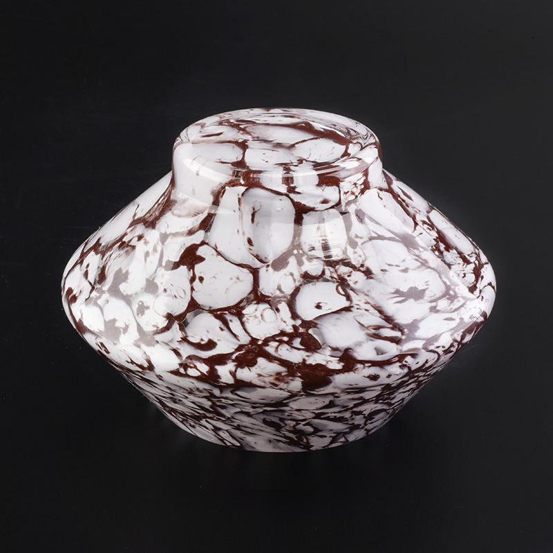 marble pattern glass candle vessel 