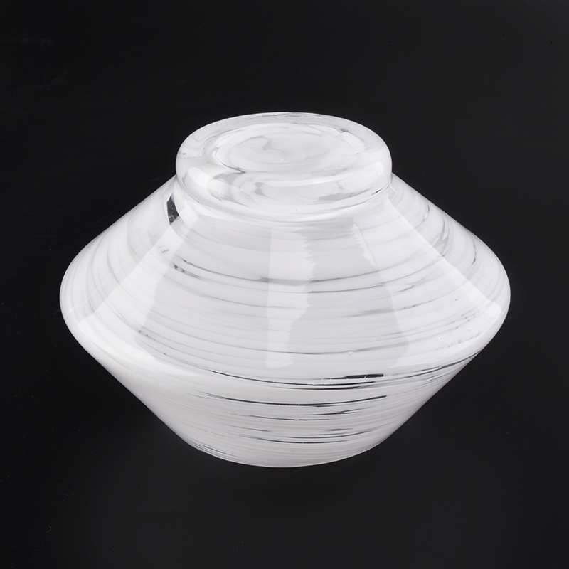 white glass candle jar unique shape