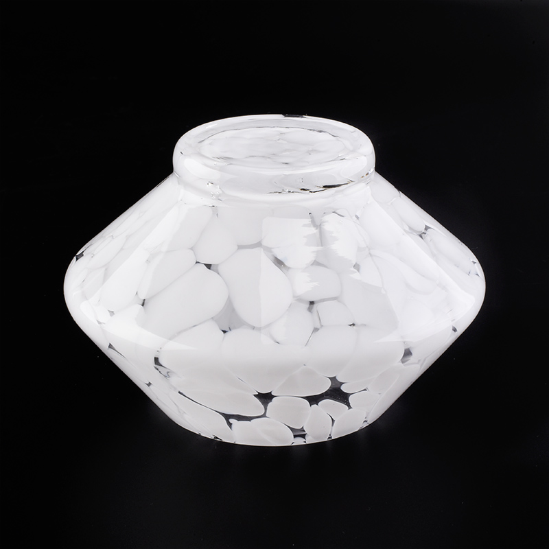 white glass candle jar unique shape