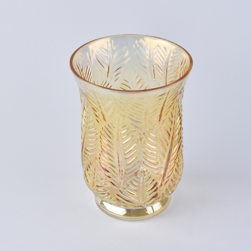 Amber penniform ion plating glasscandle holder