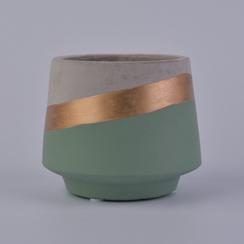 400ml Green concrete candle holder wholesale