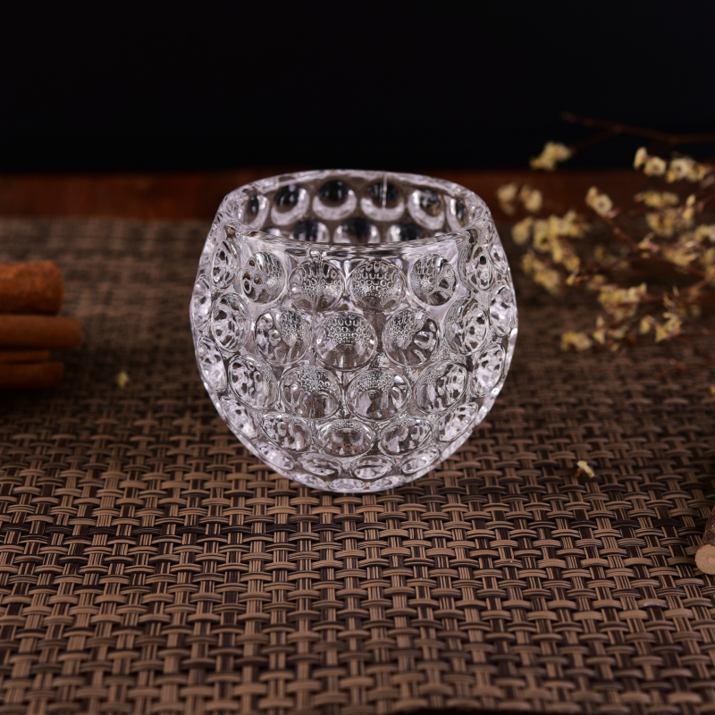 Diamond collection sphere glass candle holder