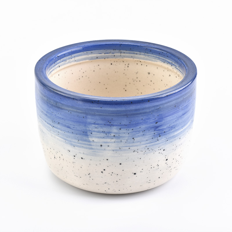 495ml transmutation glaze starry blue ceramic candle jar