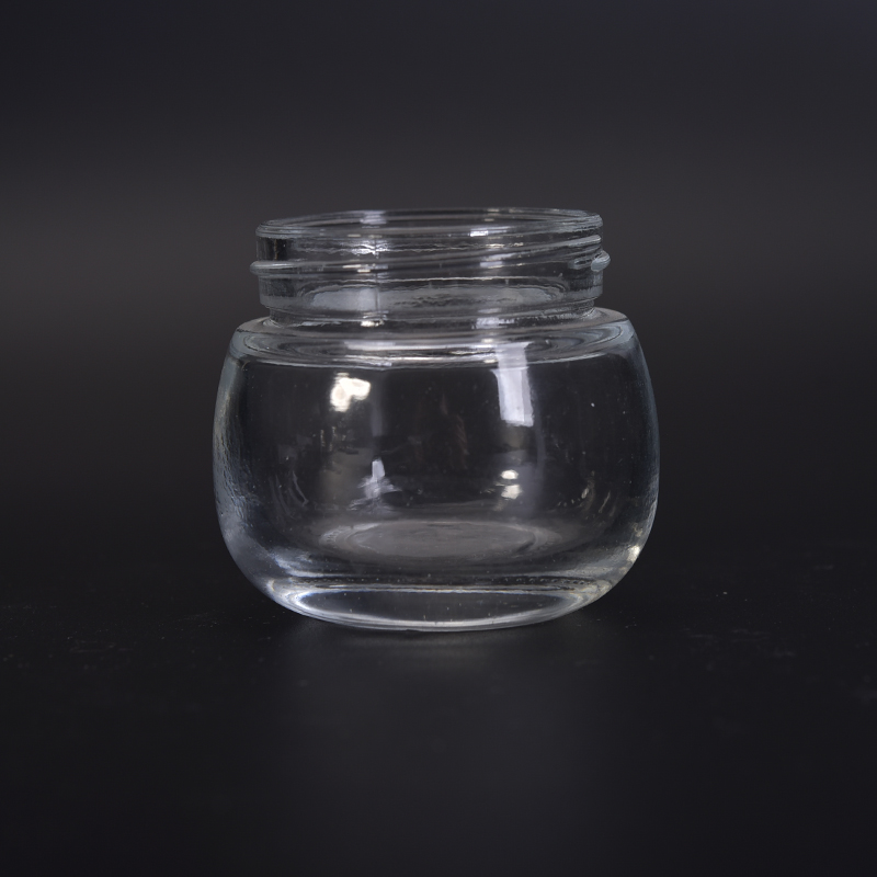 Round- side Glass Cosmetic Cream Jar