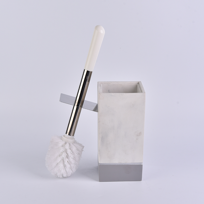 Marbling cement toilet brush set