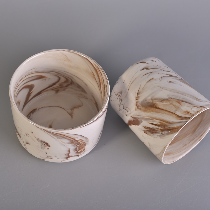 Marble Pattern Ceramic Candle Holder Popular in Market