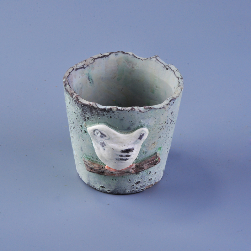 177ml irregular green unique bird ceramic candle holder